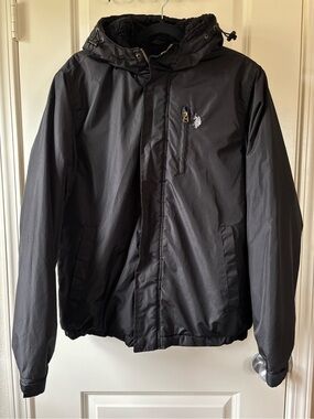 US POLO Black Sherpa Lined Jacket Winter Coat Adult Medium Black Full Zip